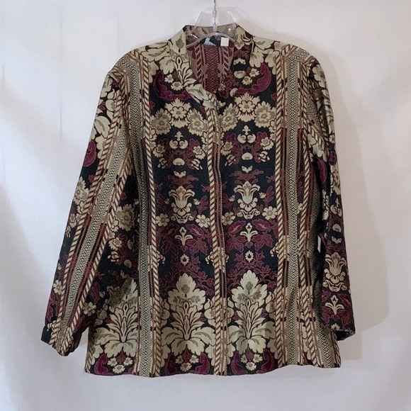 207 Citron Santa Monica Silk Brocade Blazer Jacket - Picture 6 of 16